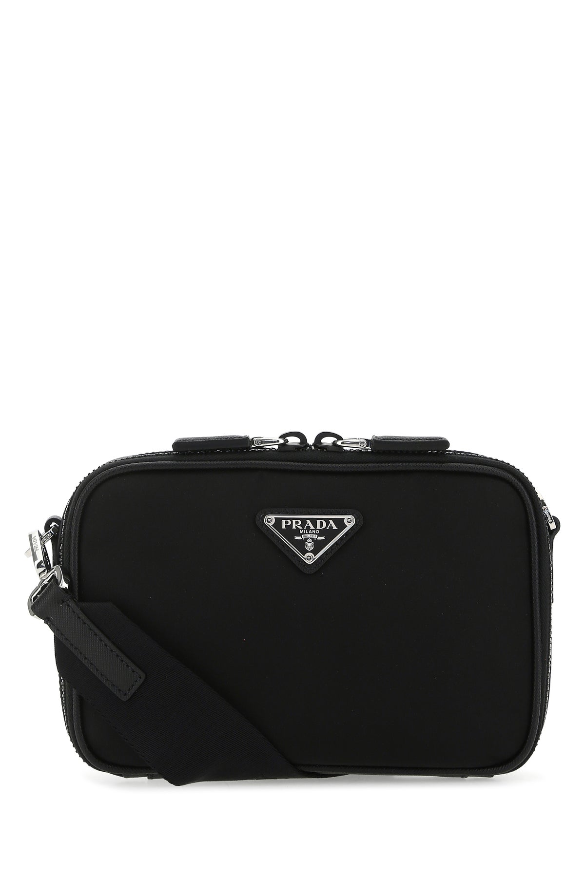 Prada Borsa a tracolla nera in pelle e nylon