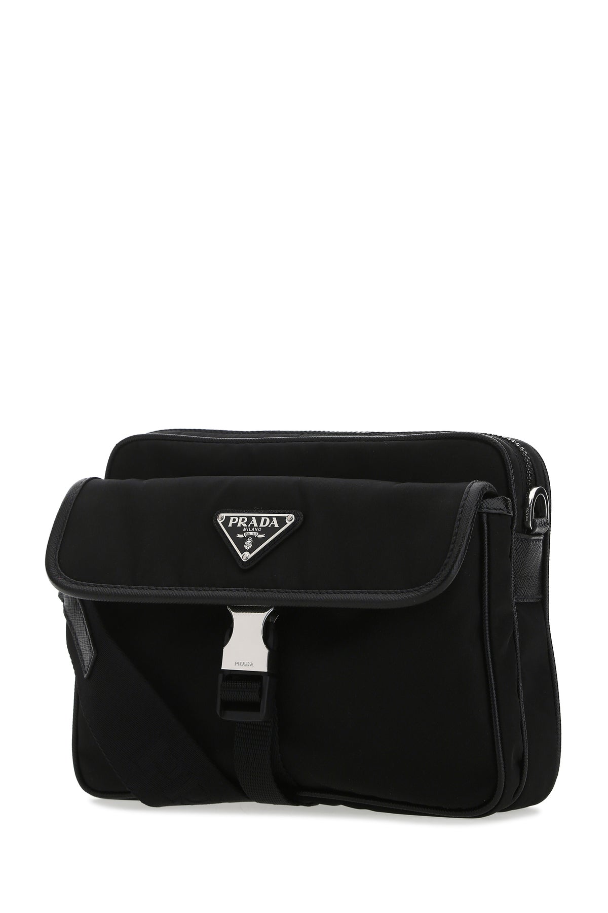 Prada Borsa a tracolla in nylon nero, view 2