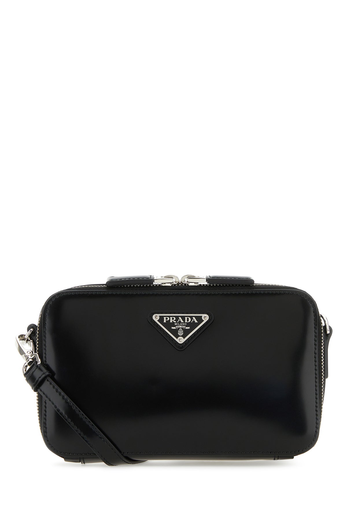 Prada Borsa a tracolla Brique in pelle nera