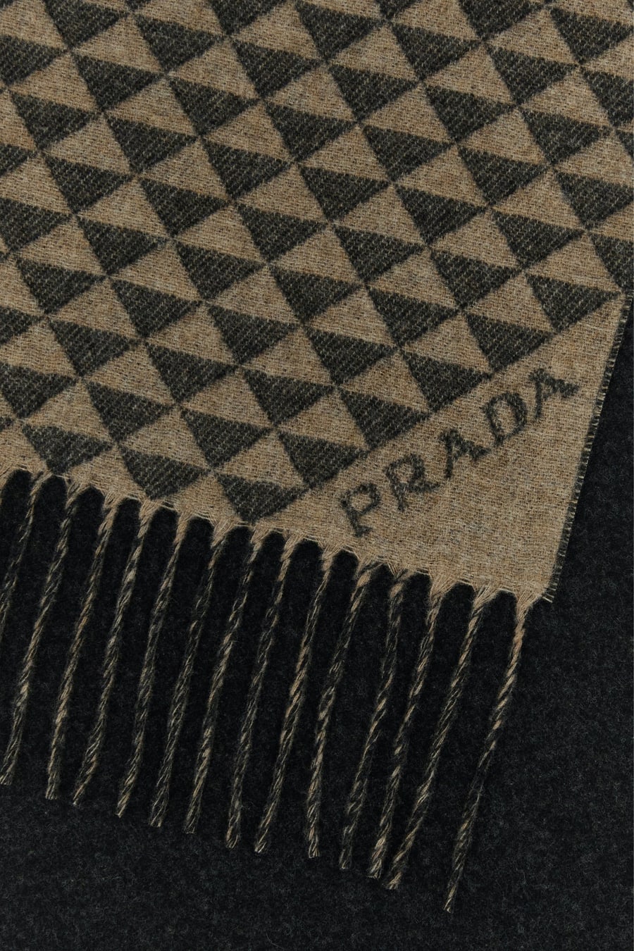 Prada Sciarpa in misto lana ricamata, view 2