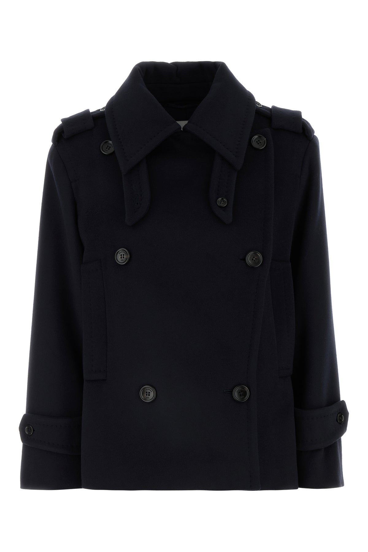 Max Mara Cappotto Laveno in misto lana blu scuro