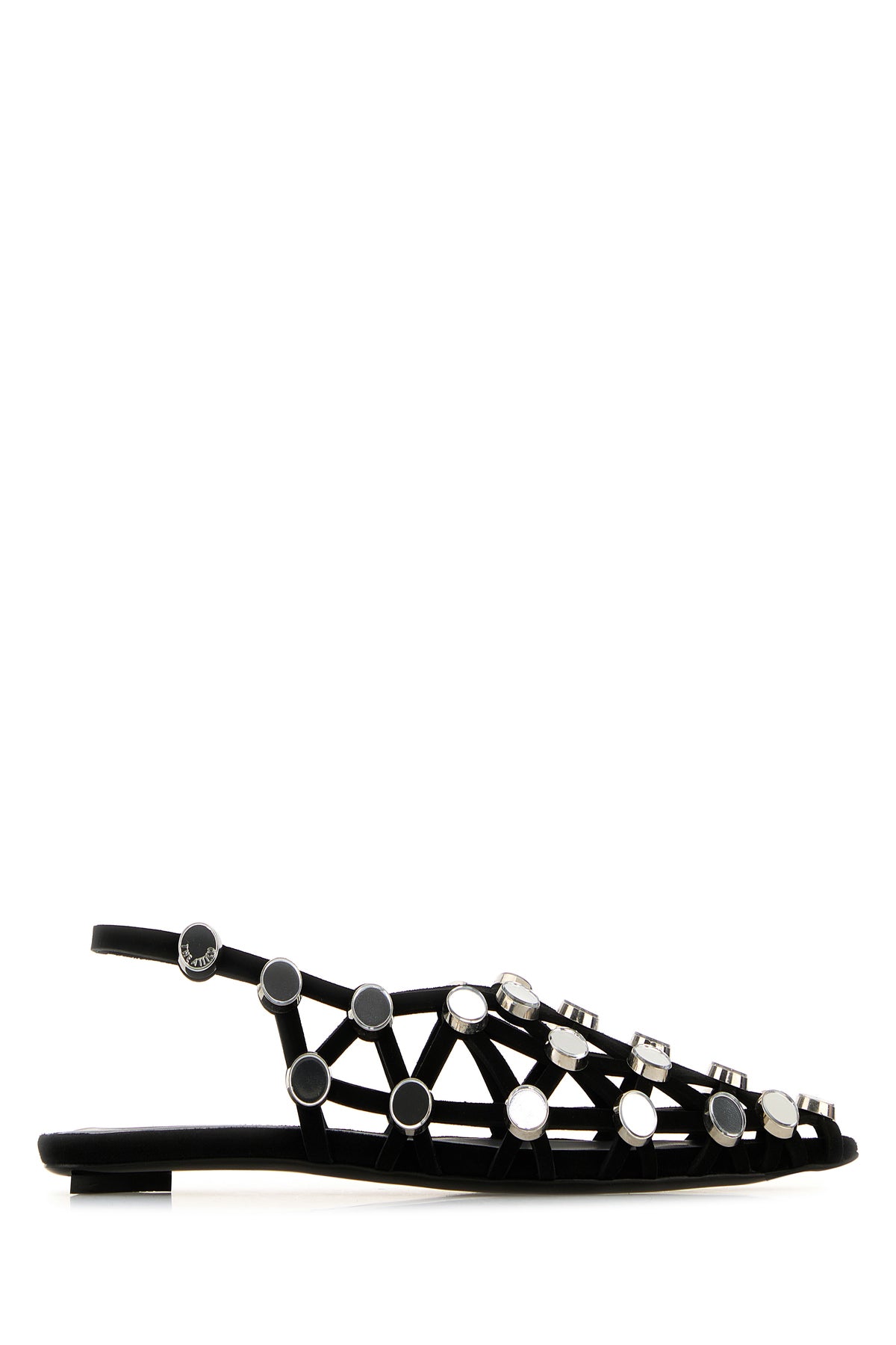 The Attico Ballerine Grid in pelle scamosciata nera