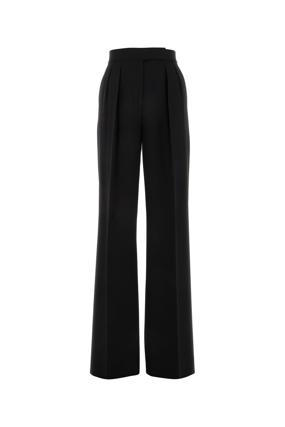 Max Mara Pantalone dalla gamba ampia Karub in lana stretch nera