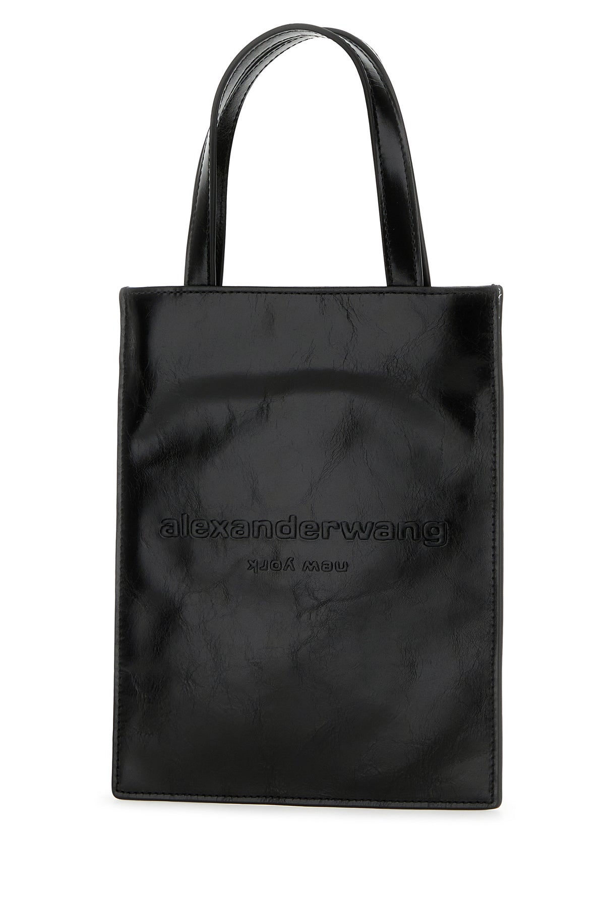 ALEXANDER WANG Borsa a mano Pinch piccola in pelle nera, view 2