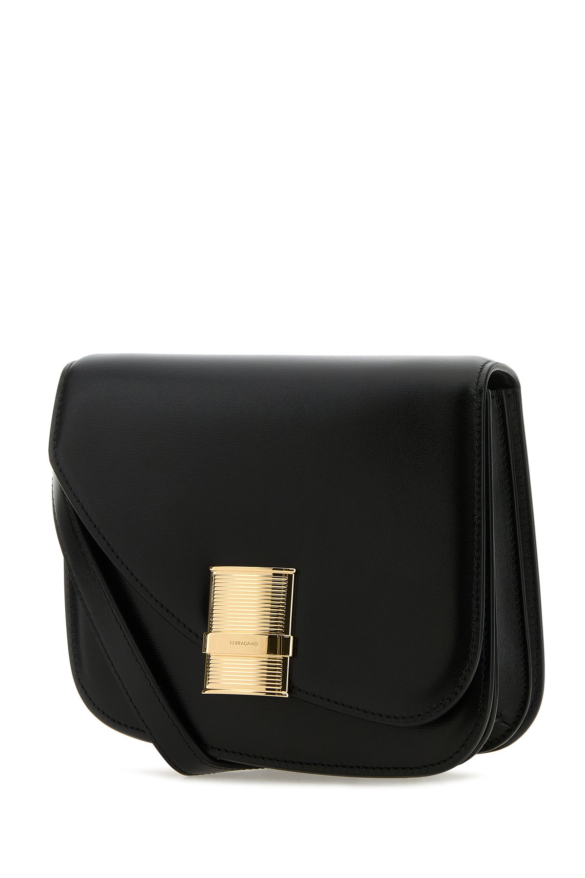 Ferragamo Borsa a tracolla in pelle nera, view 2