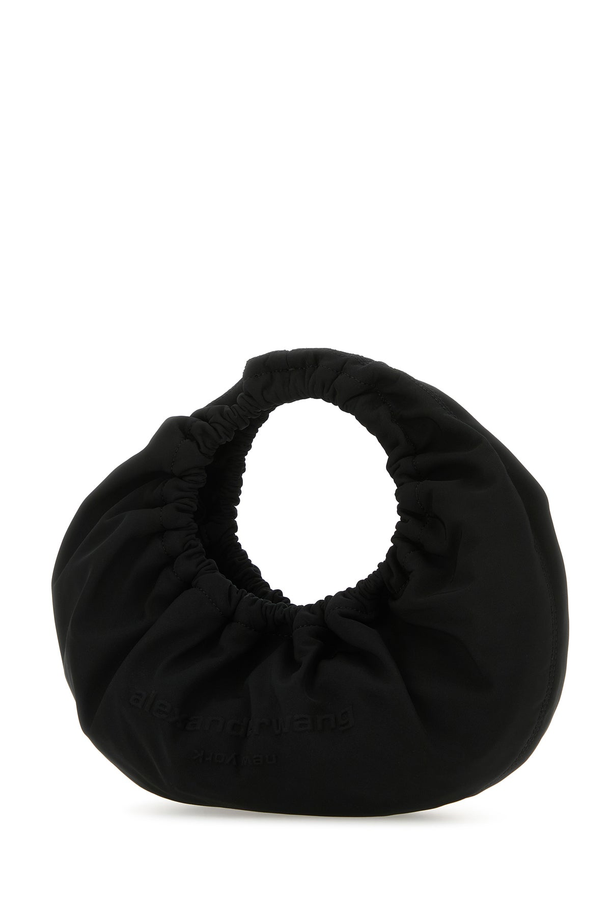 ALEXANDER WANG Borsa a mano Crescent piccola in tessuto nero, view 2