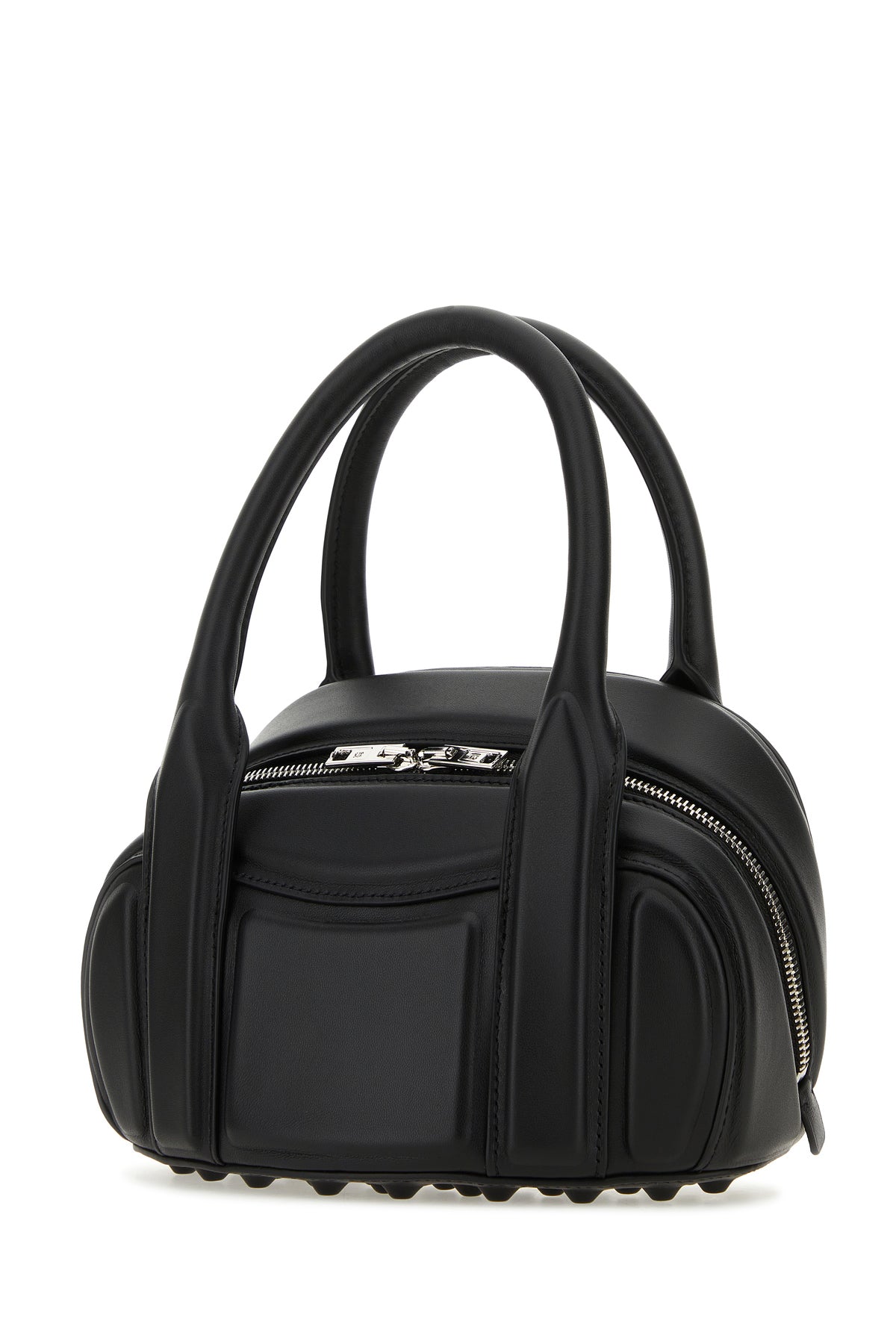 ALEXANDER WANG Borsa a mano Roc piccola in nappa nera, view 2