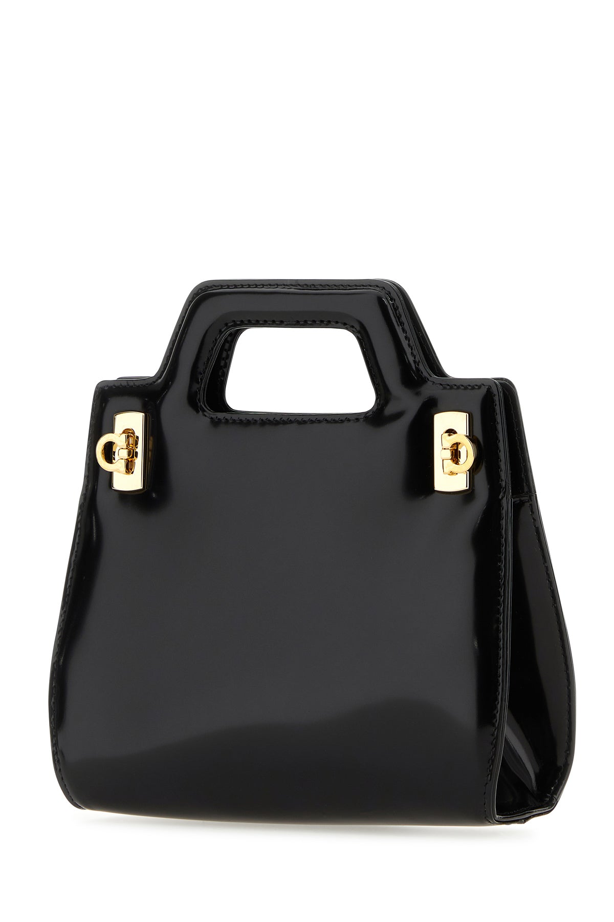 Ferragamo Borsa a mano Wanda mini in pelle nera, view 2
