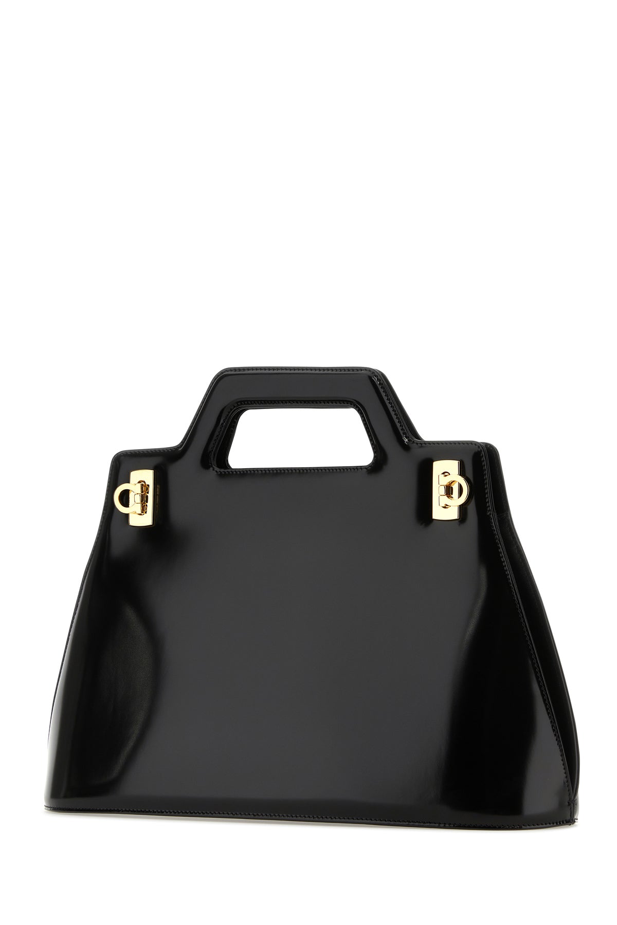 Ferragamo Borsa a mano Wanda M in pelle nera, view 2
