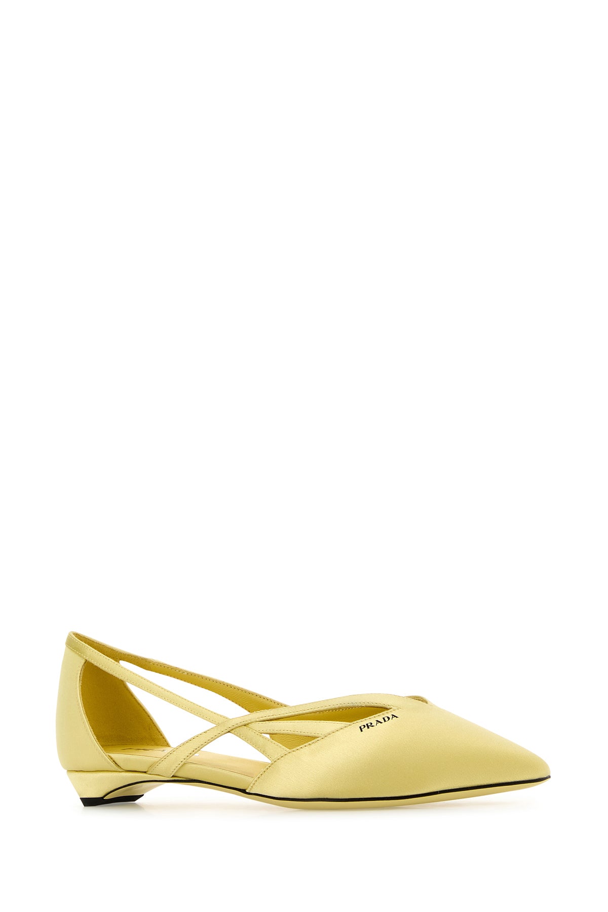 Prada Ballerine in raso giallo pastello, view 2