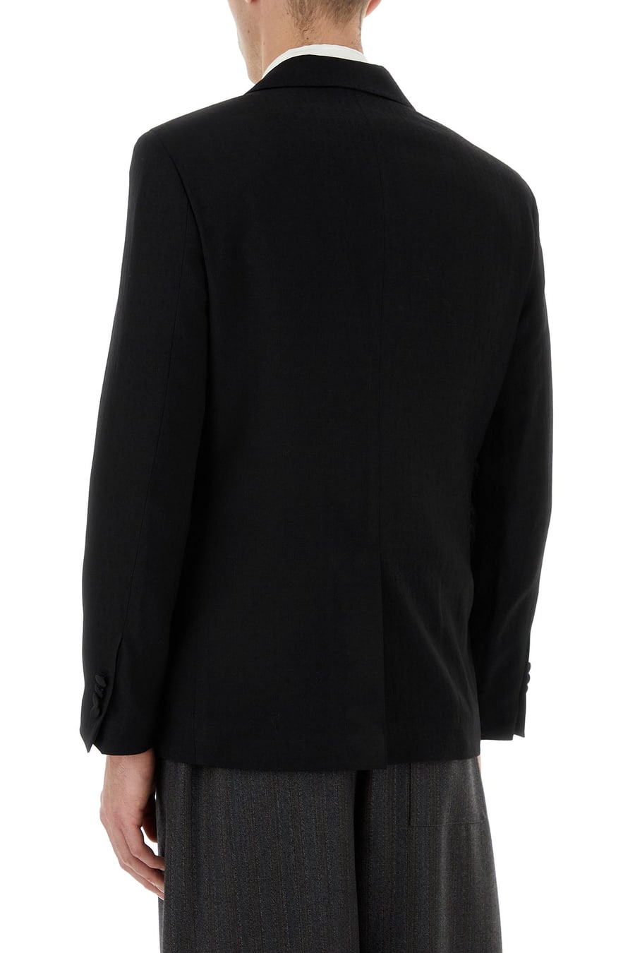 Etro Giacca in lana stretch nera, view 4