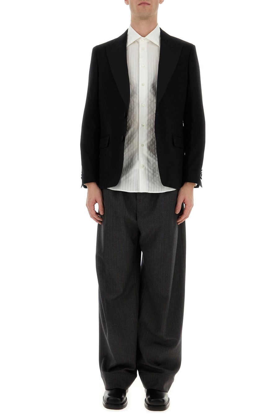 Etro Giacca in lana stretch nera, view 6