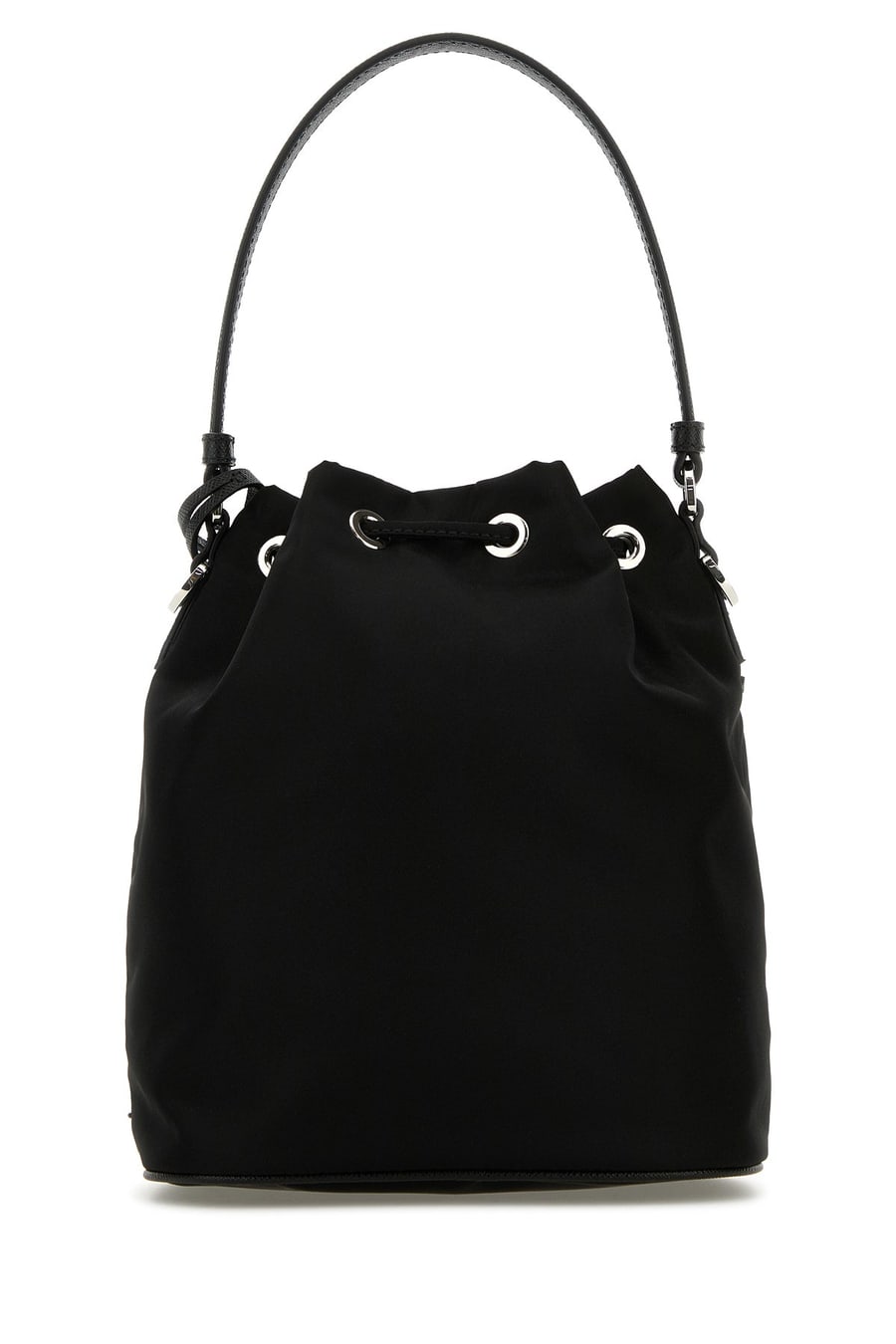 Prada Borsa a secchiello in nylon nero, view 3