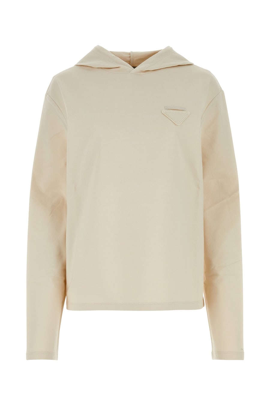 Prada Felpa oversize in cotone stretch sabbia
