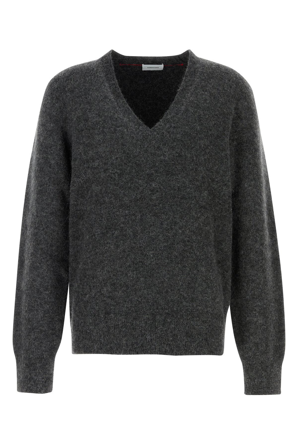 Ferragamo Maglione in misto alpaca stretch antracite