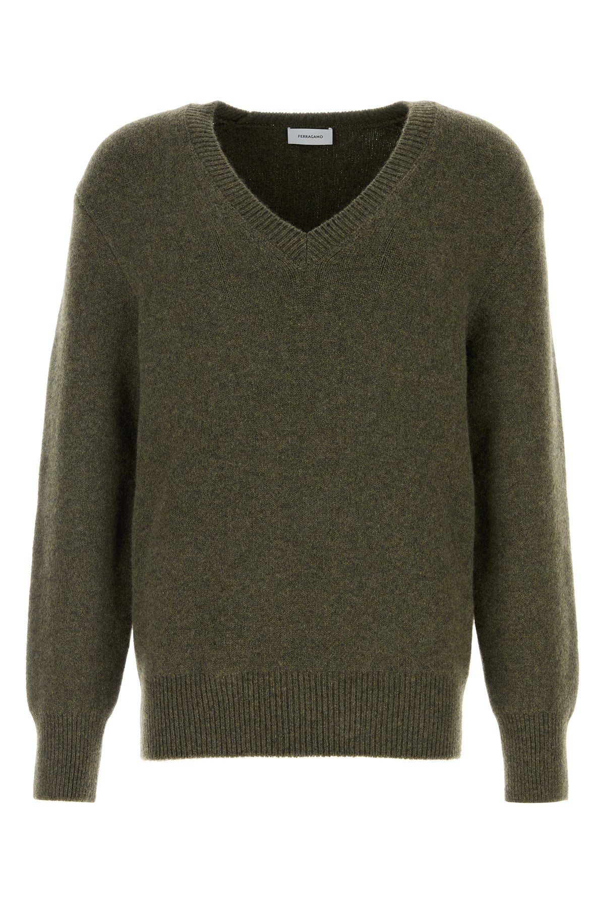 Ferragamo Maglione in misto cashmere verde scuro