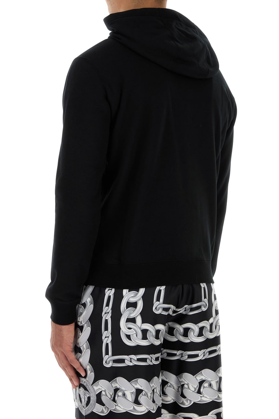 Versace Felpa in cotone nero, view 4