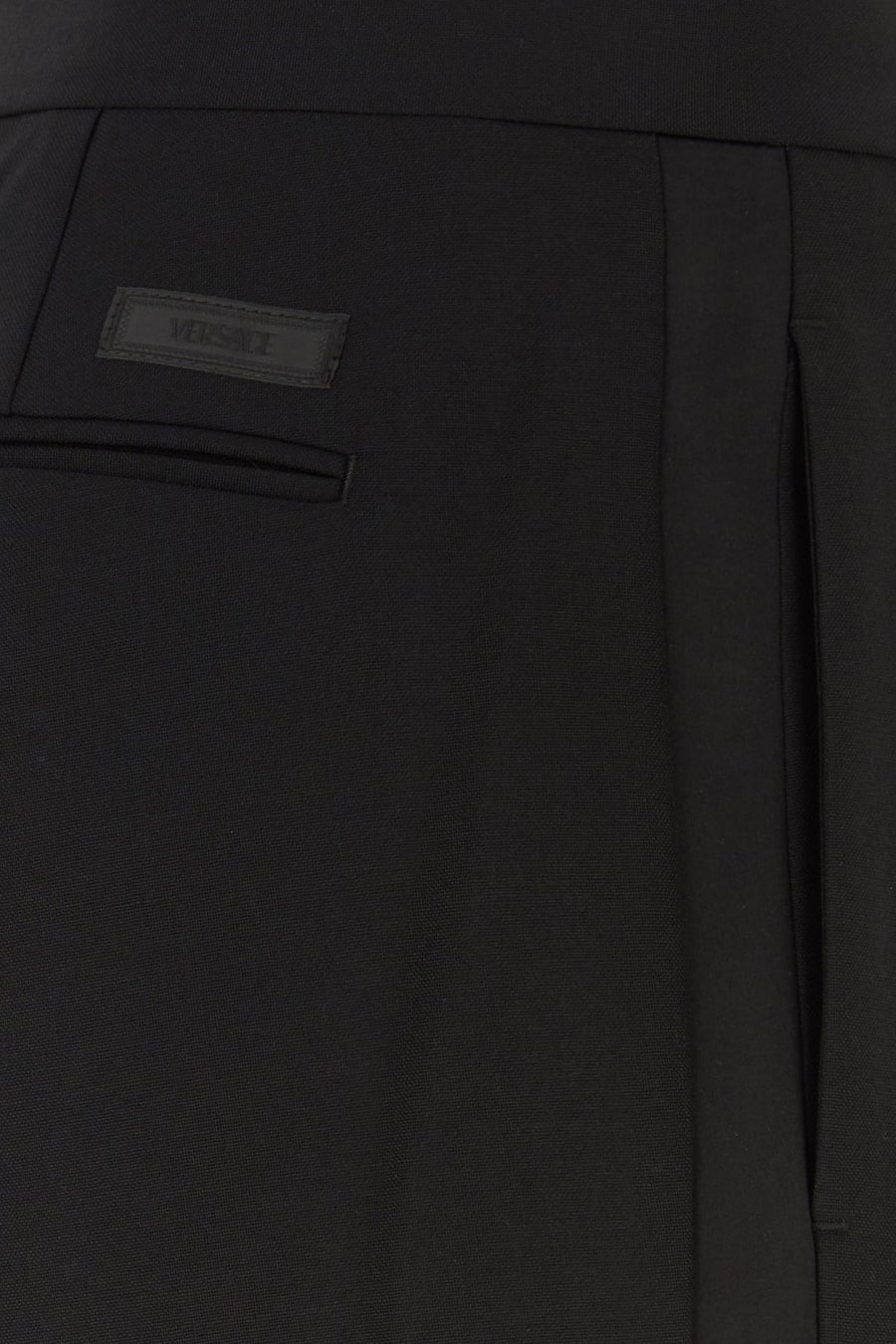 Versace Pantalone in misto lana nera, view 5