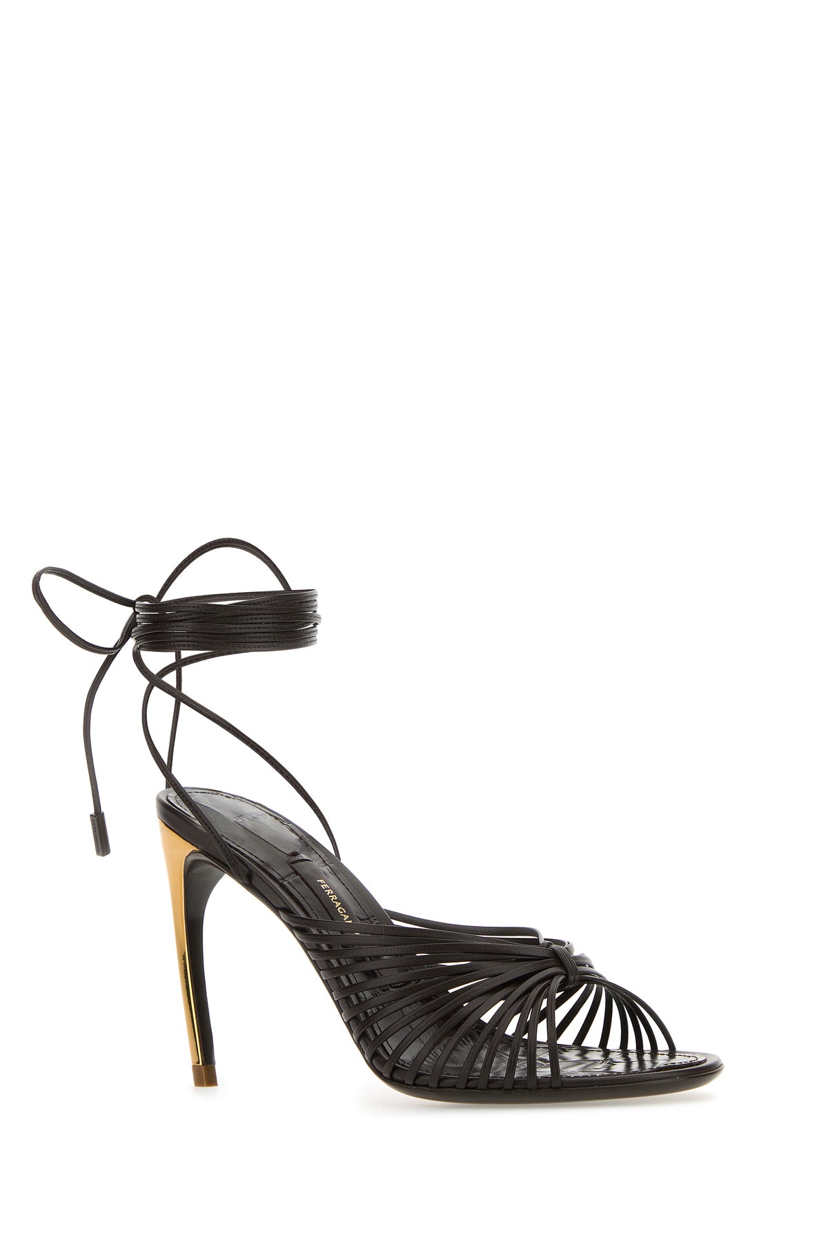 Ferragamo Sandali Atena in pelle testa di moro, view 2