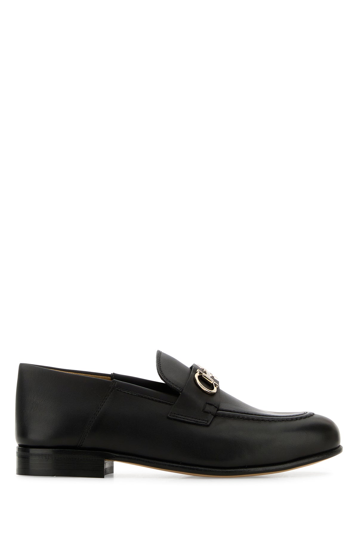 Ferragamo Mocassini Ottone in pelle nera