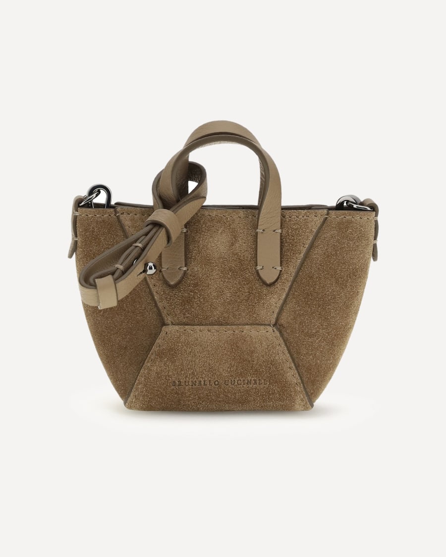Brunello Cucinelli Micro suede Shoulder Bag, view 3