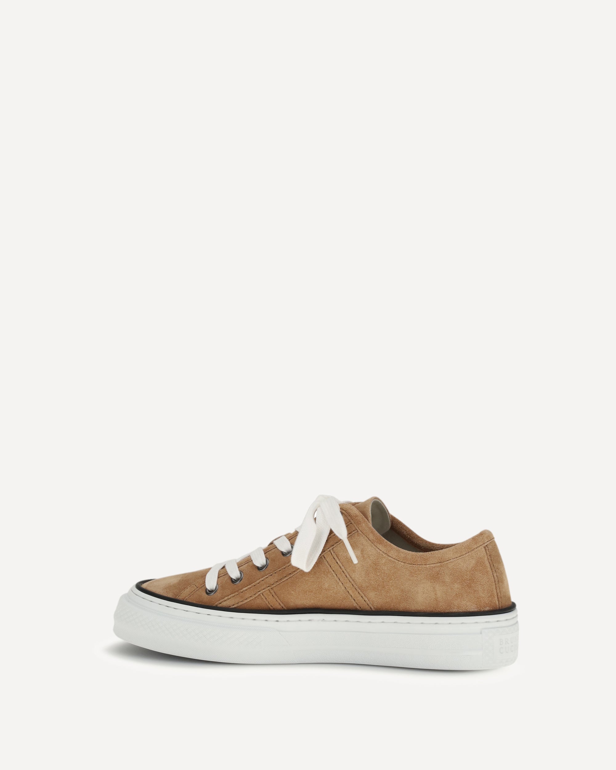 Brunello Cucinelli Shiny Tab suede Sneakers, view 2