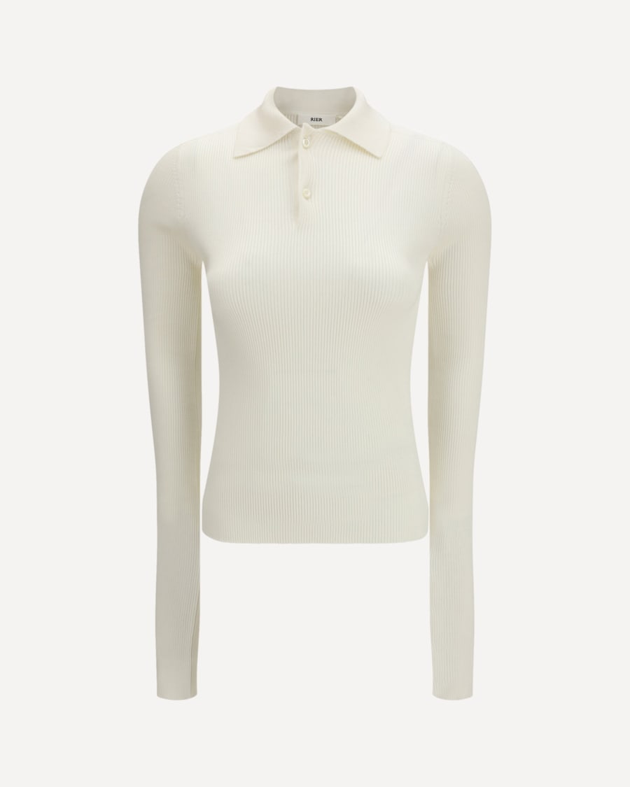 RIER Long-sleeve silk Polo, view 3