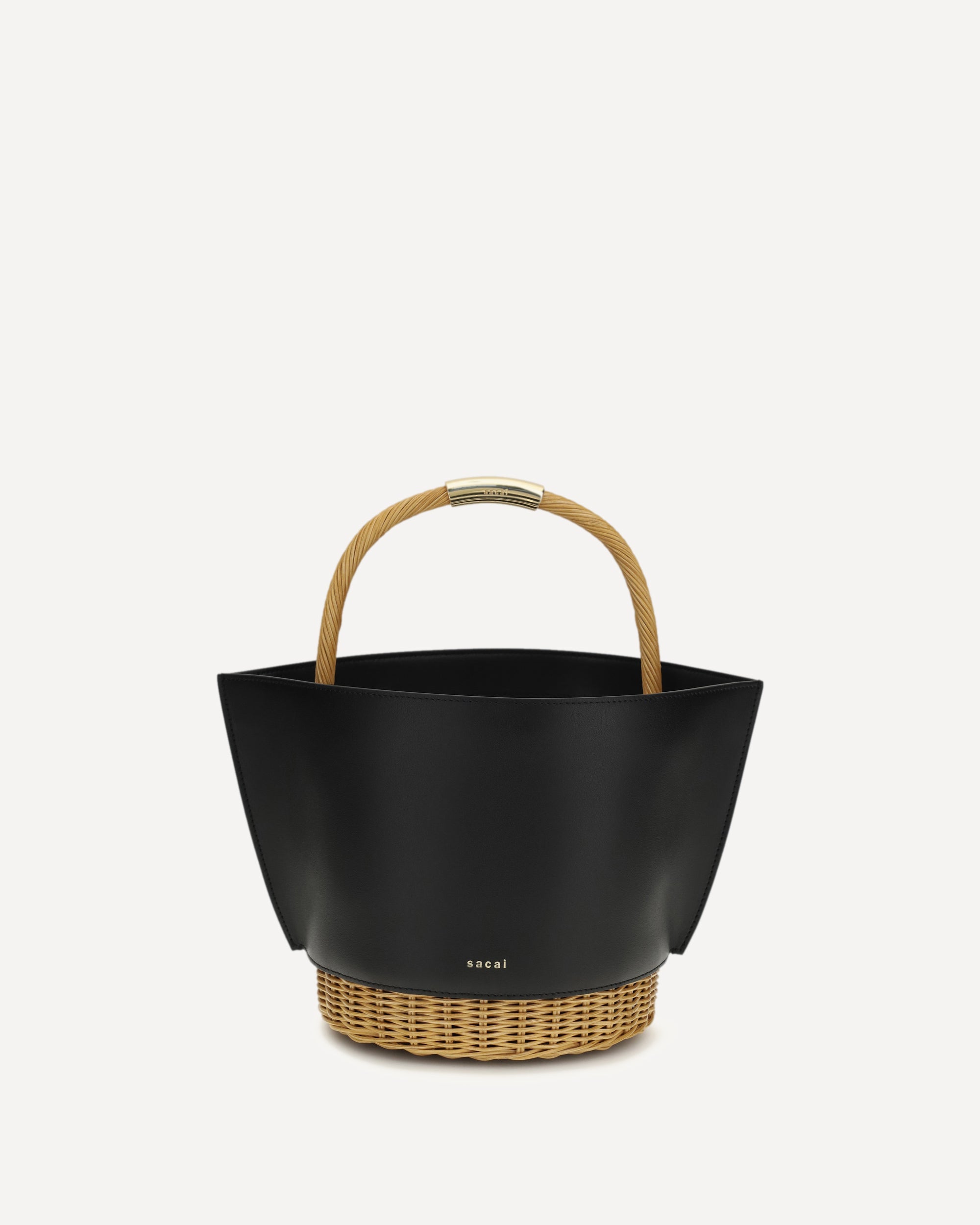 SACAI Leather and rattan Handbag