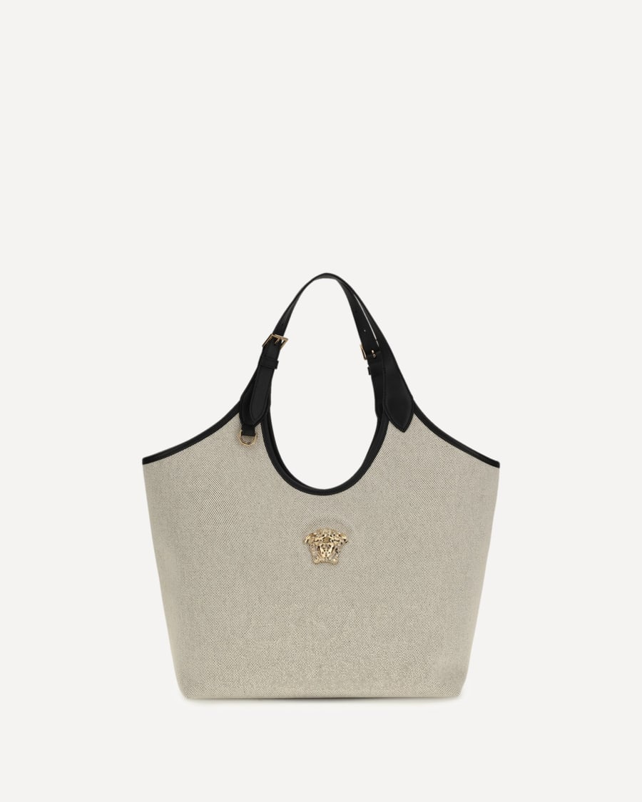 Versace Tote Fabric Calf Leather