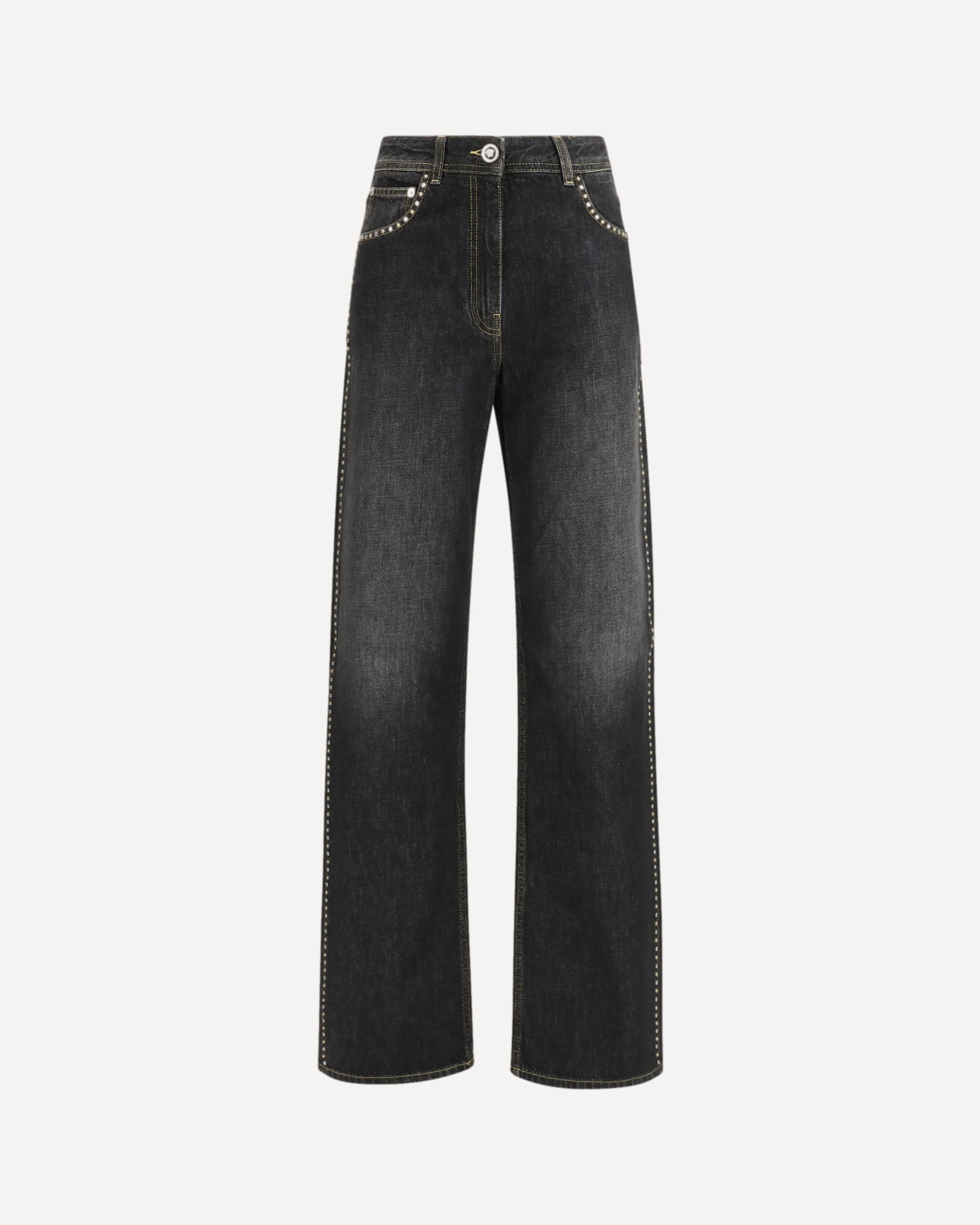 Versace Straight Jeans with studs