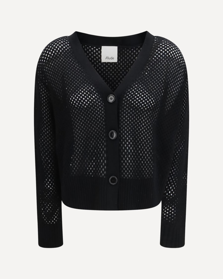ALLUDE V-neck buttoned Cardigan, view 3