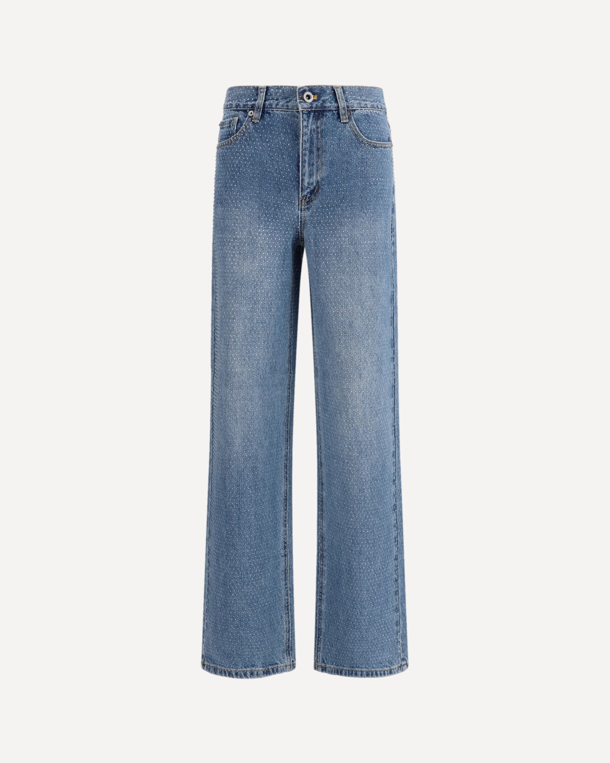 self-portrait Straight-leg Jeans with all-over rhinestones