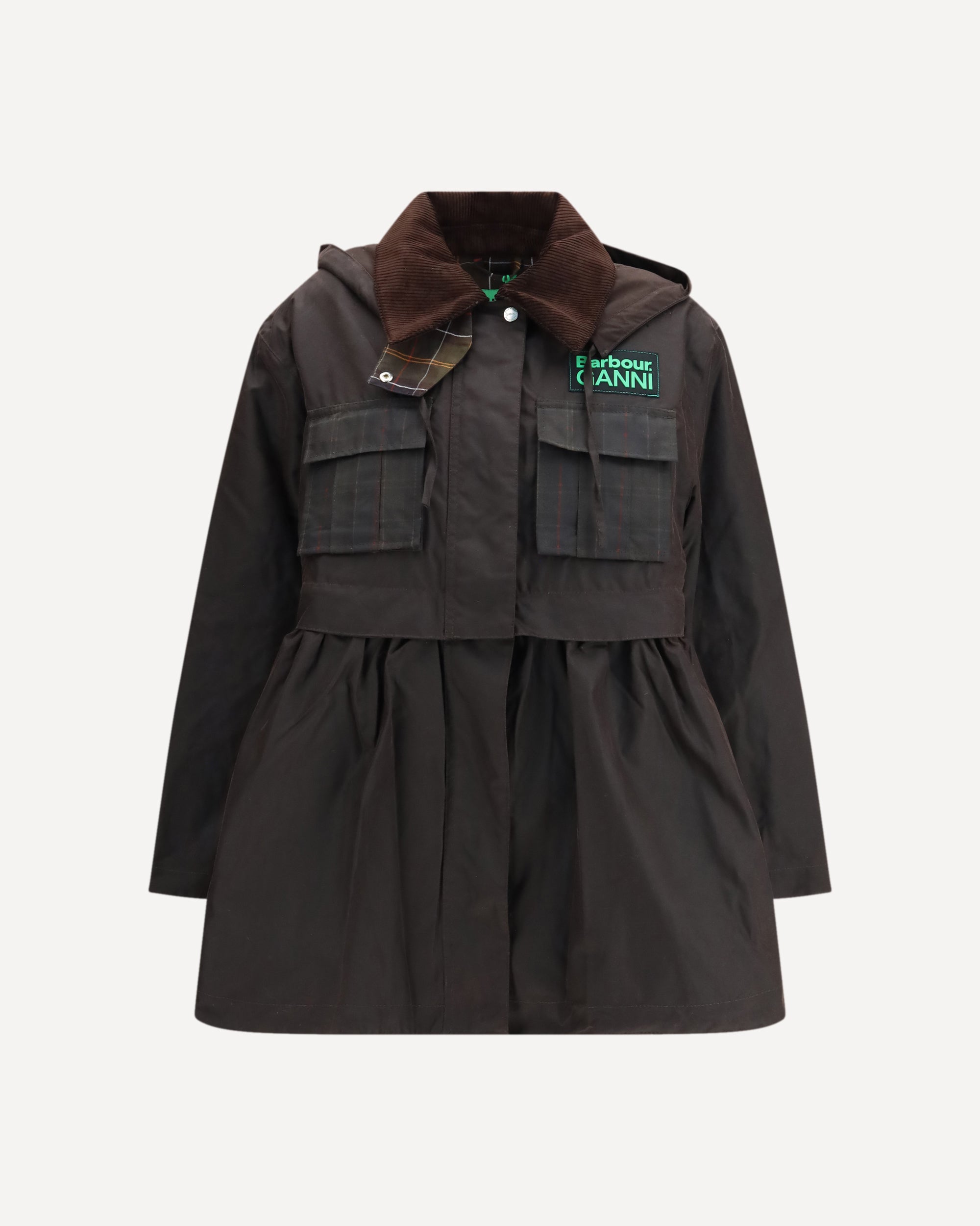 BARBOUR Waxed peplum Jacket by Barbour x GANNI