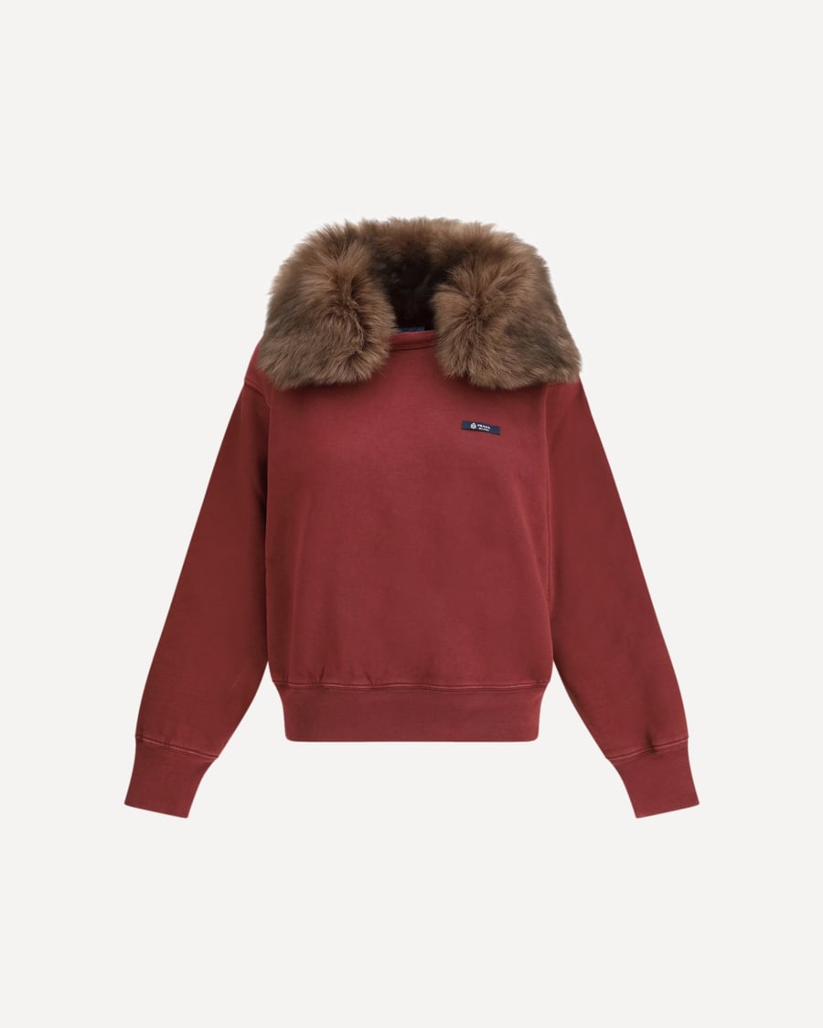 Prada Sweatshirt with a shearling collar