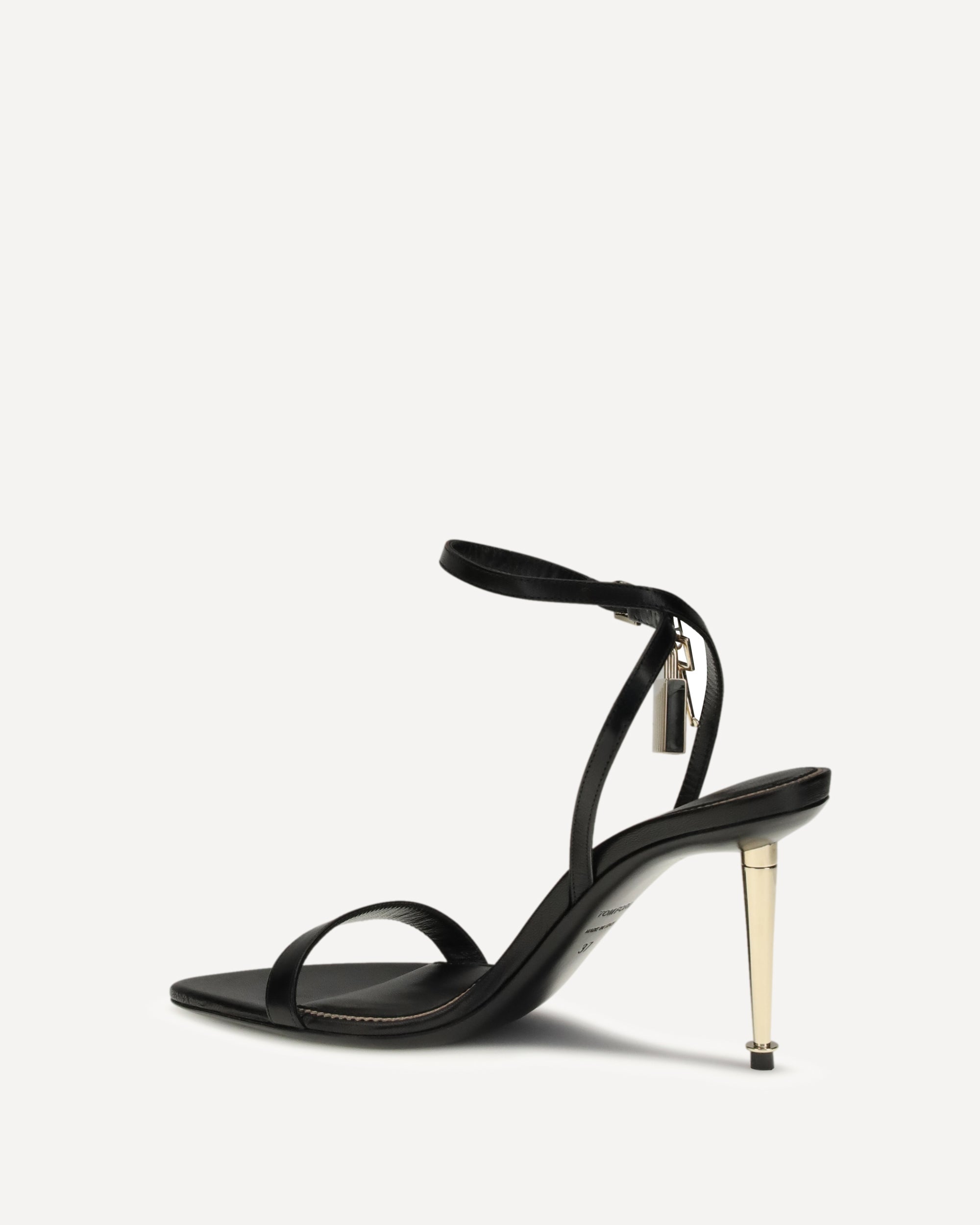 Tom Ford Shiny leather padlock pointy naked Sandal, view 2
