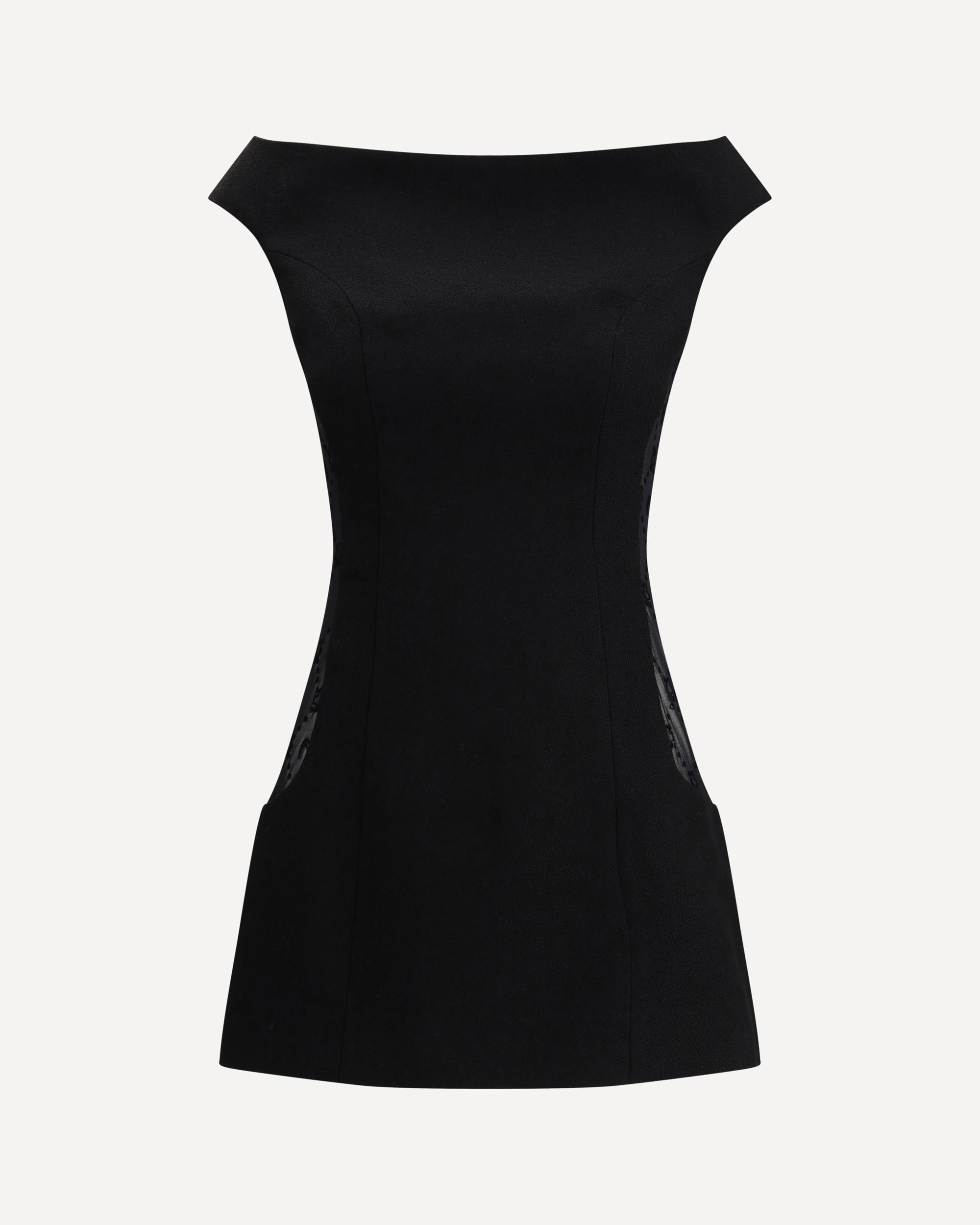 MARINE SERRE Wool Bouclé Sleeveless Mini Dress
