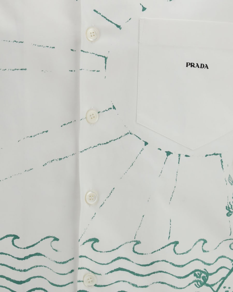 Prada Oversized wave print Shirt, view 5