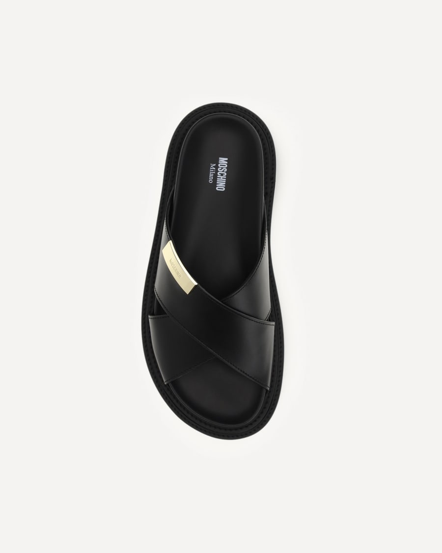 Moschino Leather Sandals, view 6