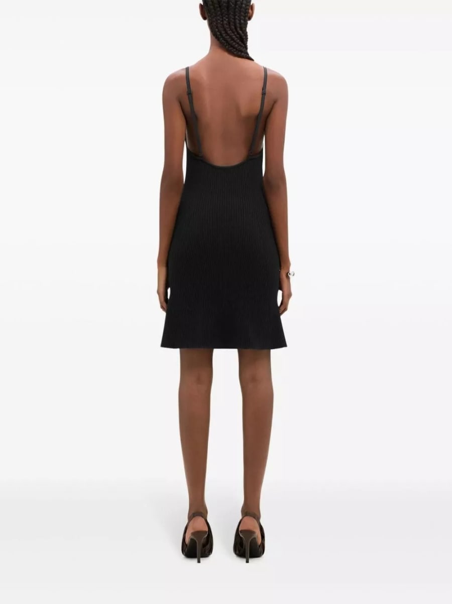 Courrèges Abito mini con logo, view 4