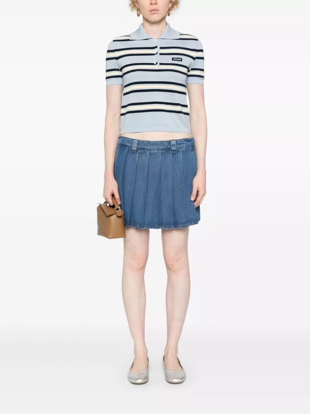 Miu Miu Mini gonna in jeans, view 2