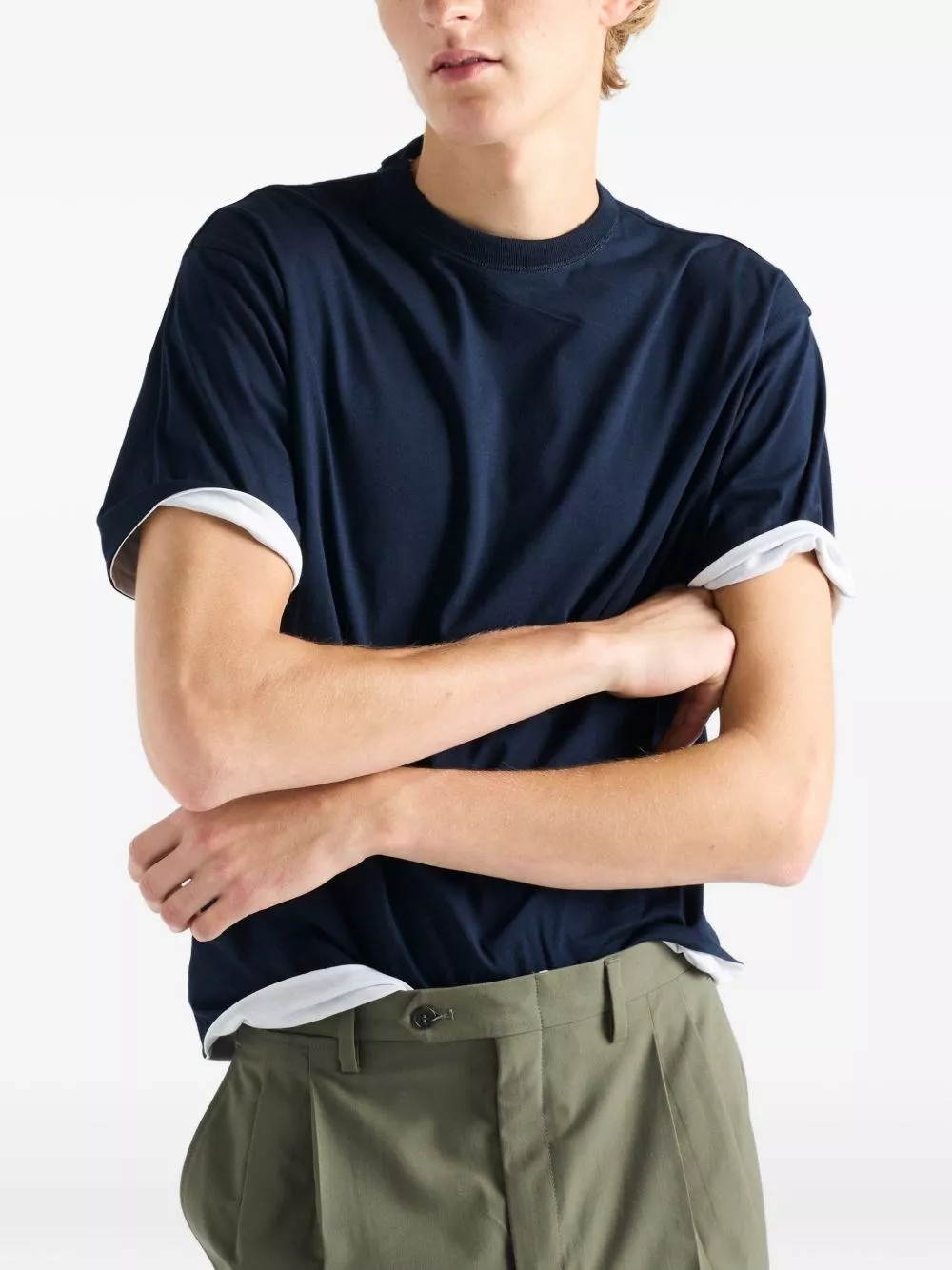 Prada T-shirt in cotone reversibile, view 2