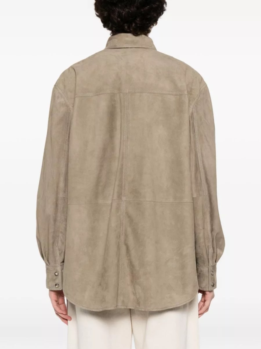 Brunello Cucinelli Camicia in pelle, view 4