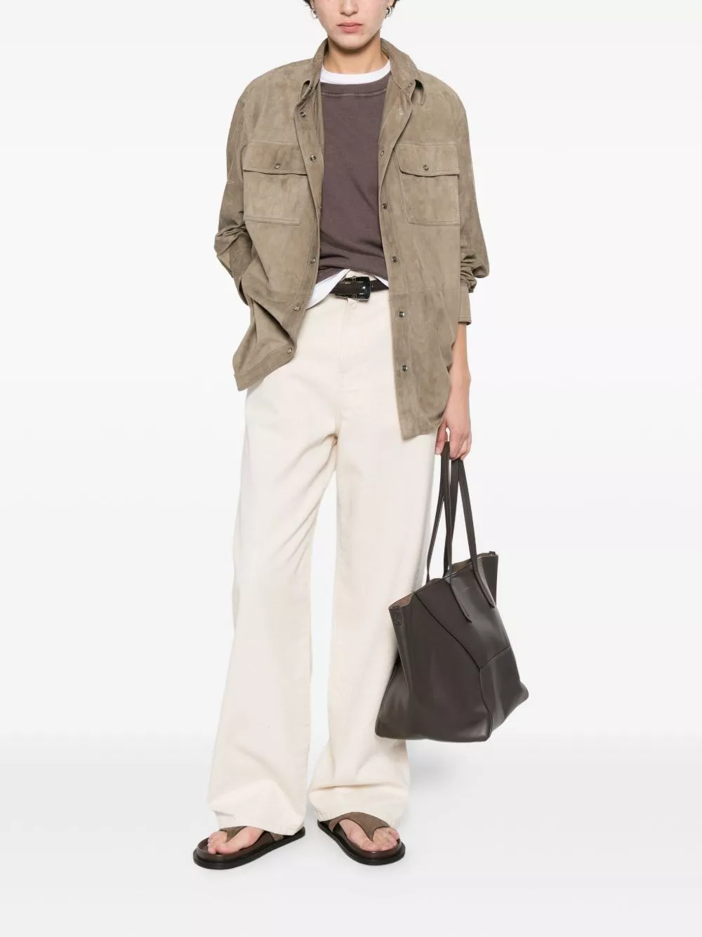 Brunello Cucinelli Camicia in pelle, view 2