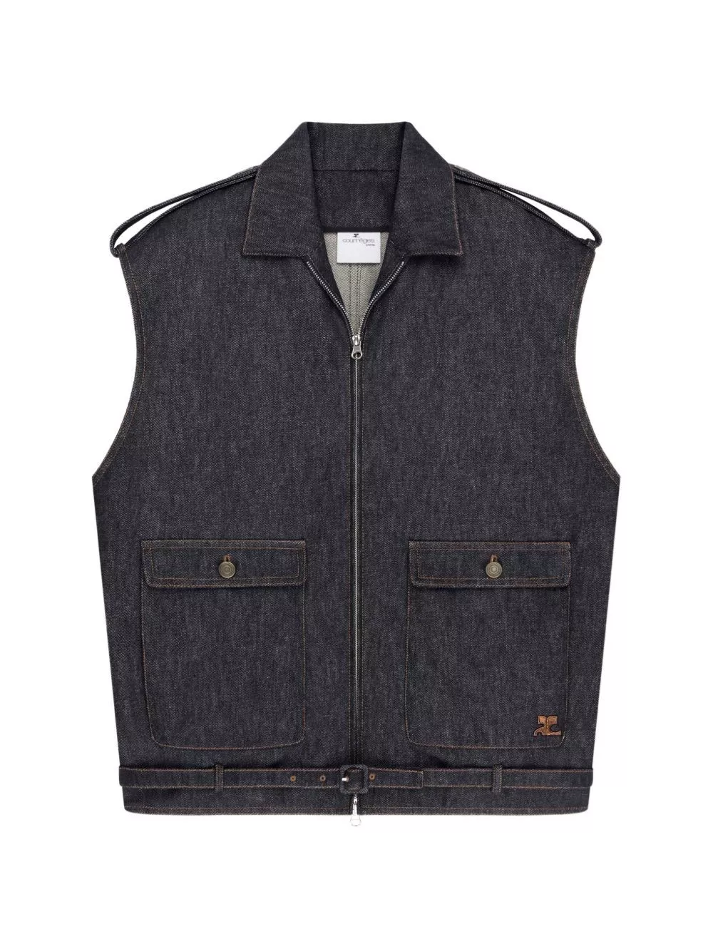 Courrèges Giacca bomber senza maniche in denim