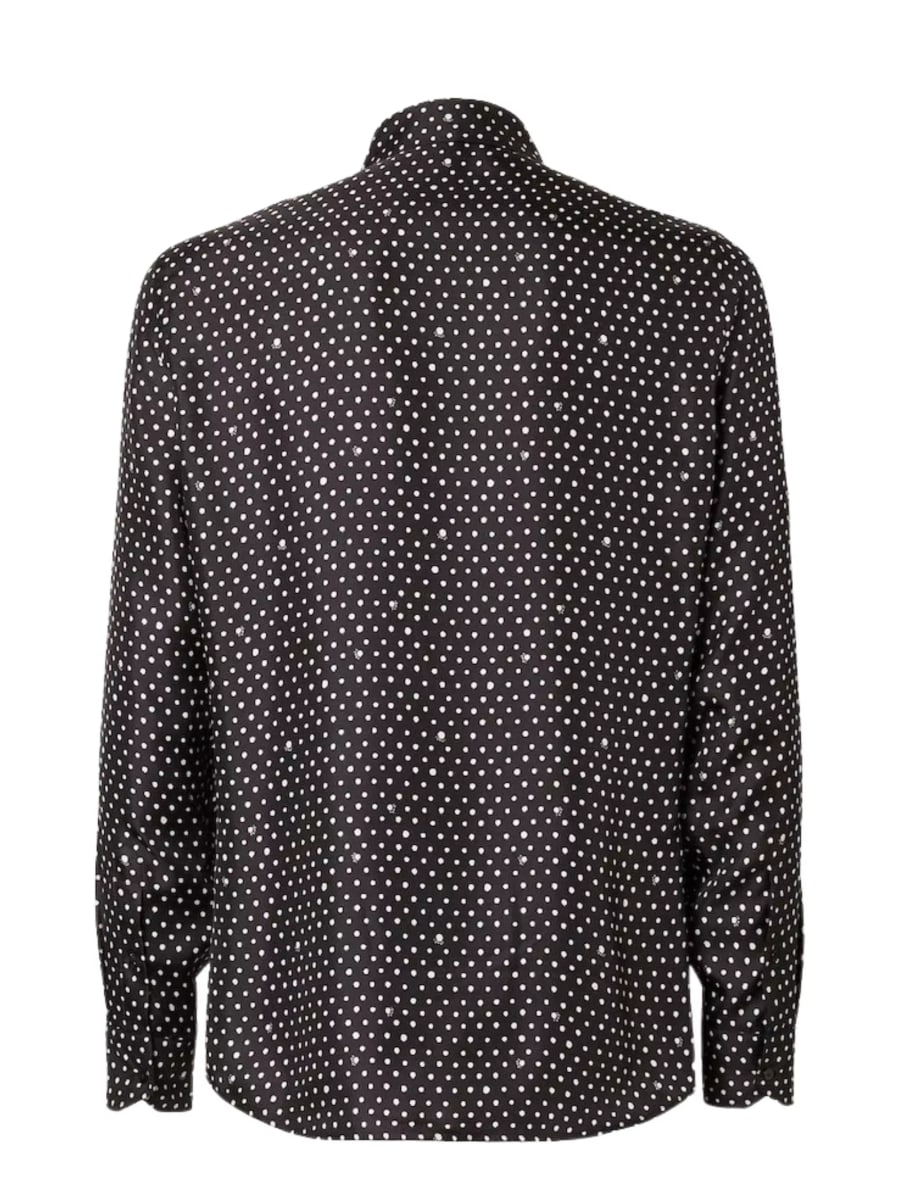 Fendi Camicia in seta nera stampata, view 2