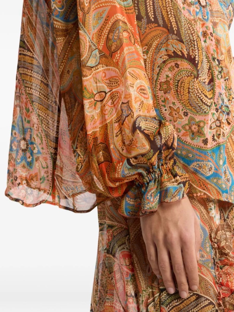 Etro Camicia in seta stampata, view 4