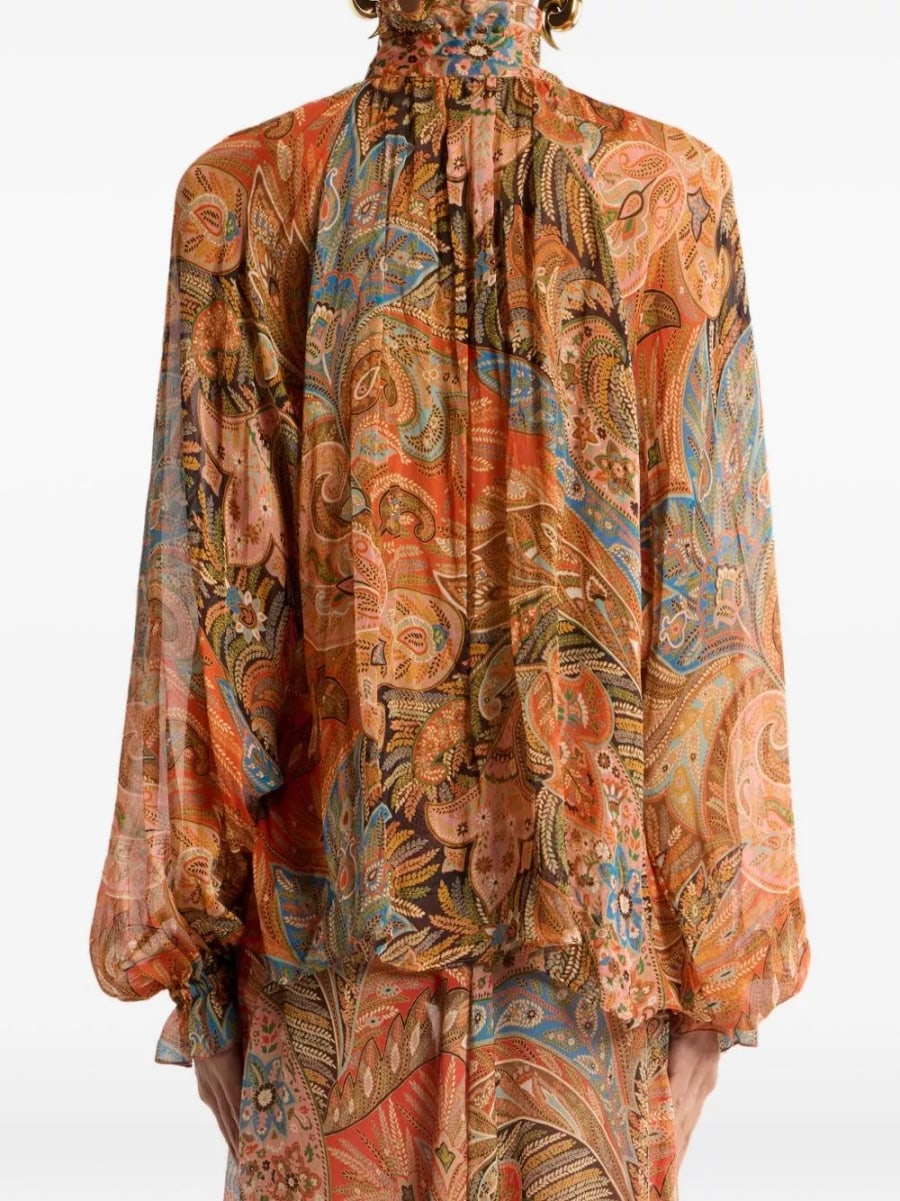 Etro Camicia in seta stampata, view 5