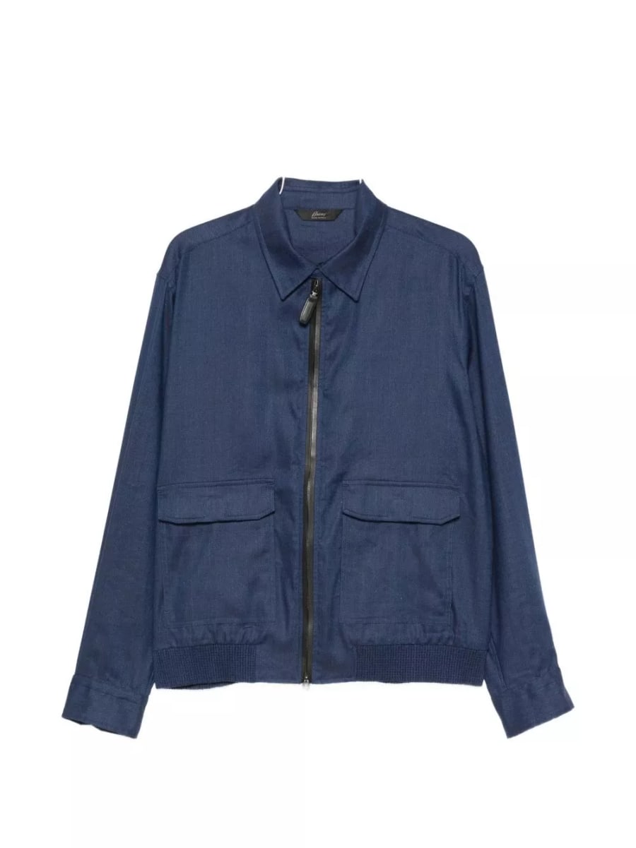 Brioni Giacca blouson in lino e lana
