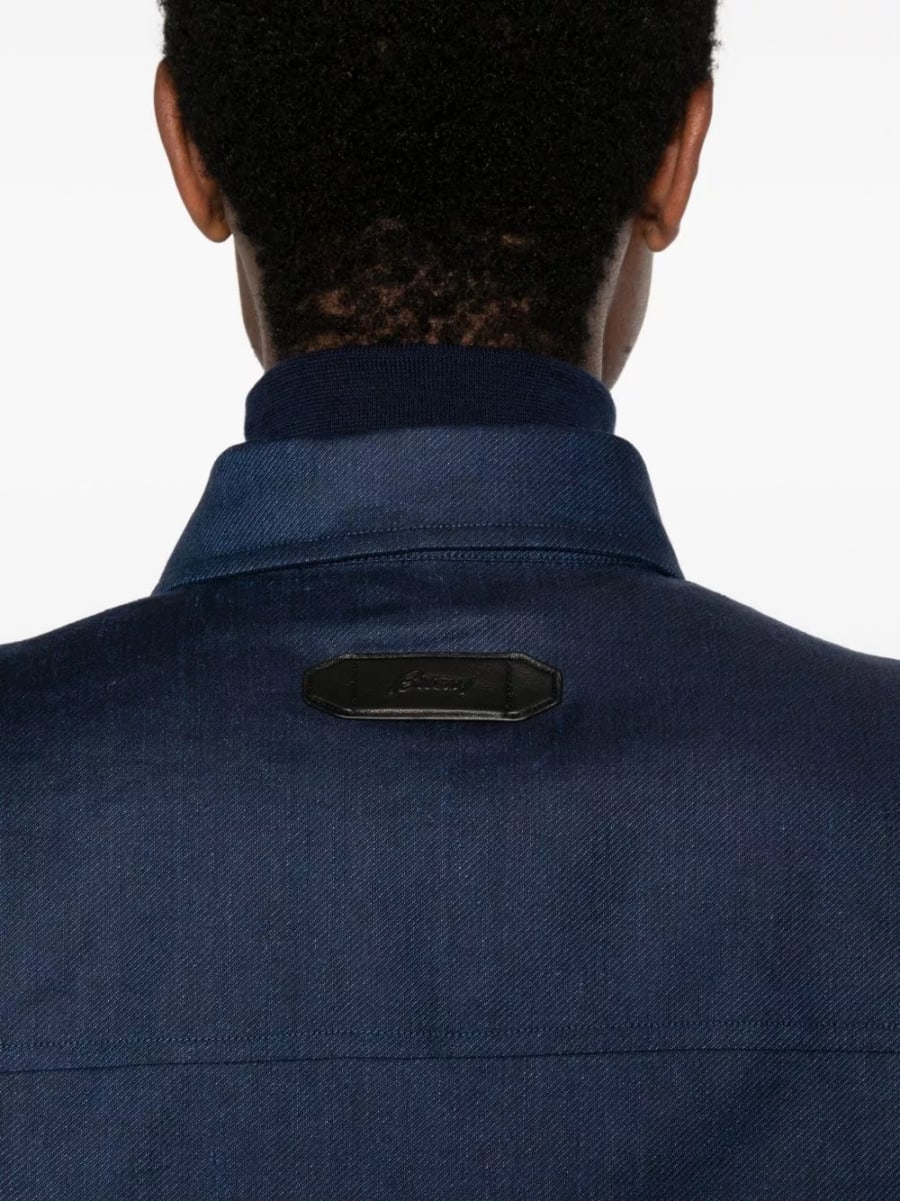 Brioni Giacca blouson in lino e lana, view 3