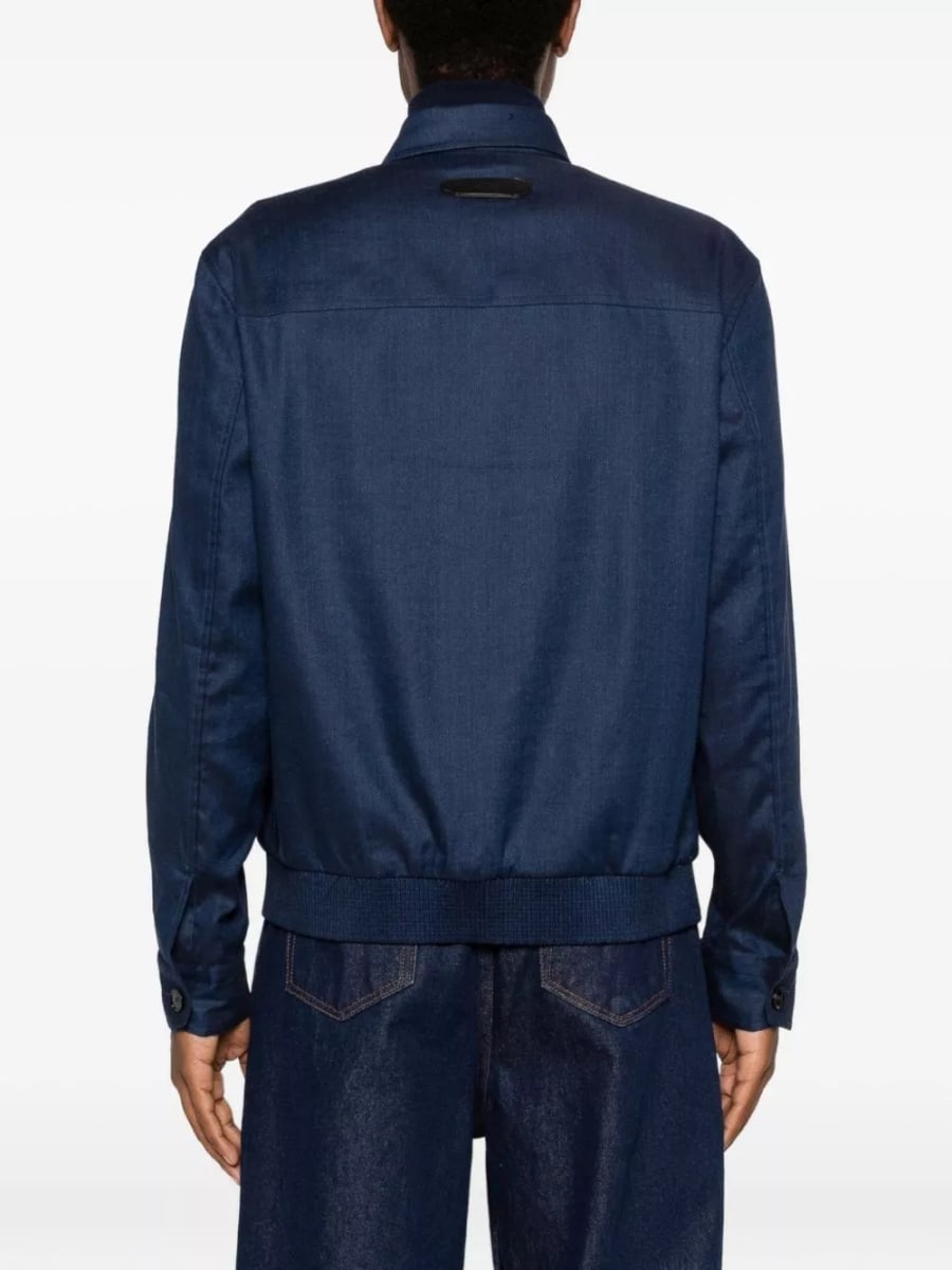 Brioni Giacca blouson in lino e lana, view 5